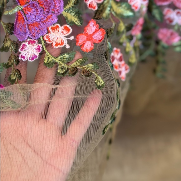 ARATTA Anastasia Maxi Duster Distressed top embroidered tulle duster Shirt SZ LG - Picture 9 of 16